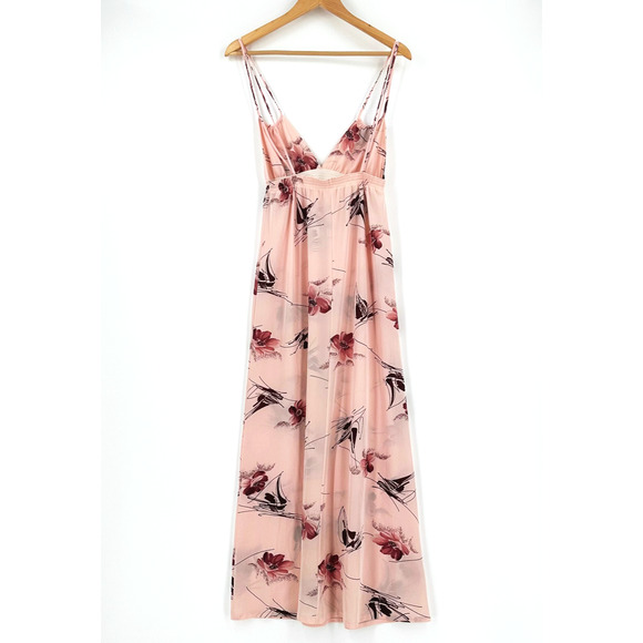 VTG 70s Womens Maxi Slip Dress Small? Floral Retro Babydoll Boho Hippie Sheer - Picture 4 of 6